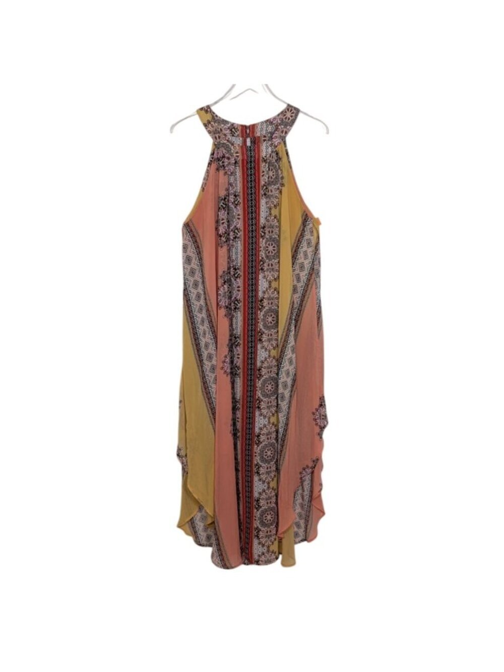 Cato Geometric Halter Maxi Dress Womens Size XL Multicolor Boho Festival Sleevel
